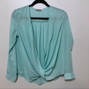Tobi light blue blouse draped xs extra small